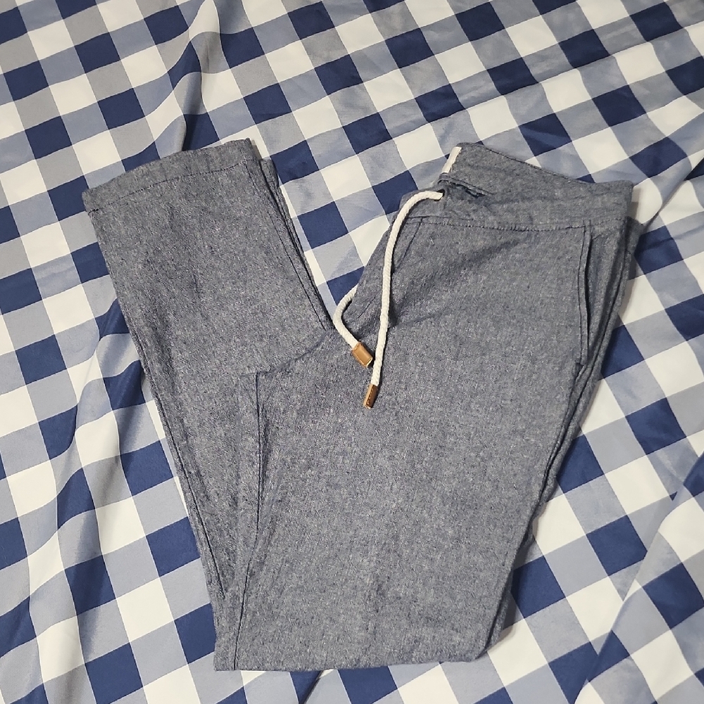 Mine Blue Joggers with White Drawstring